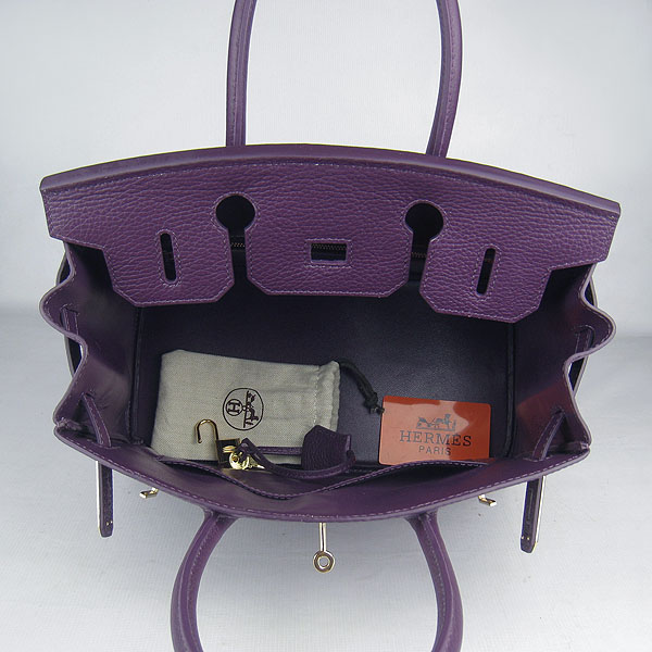 Replica Hermes Birkin 30CM Togo Leather Bag Purple 6088 On Sale